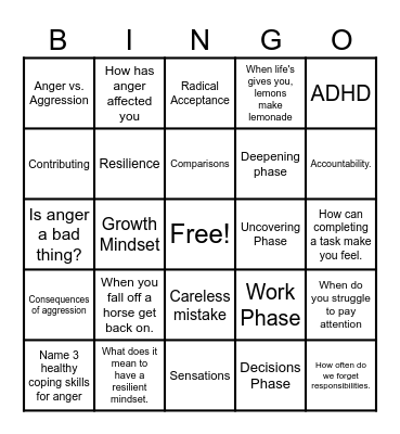 Review Bingo Card
