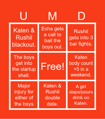 UMD Fall ‘24 Bingo Card