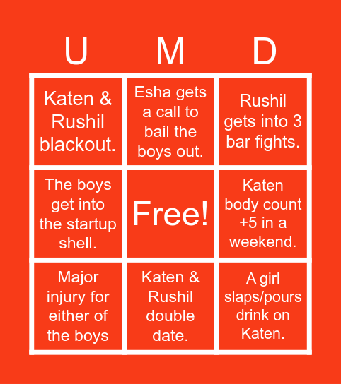 UMD Fall ‘24 Bingo Card