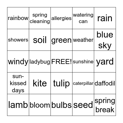 SPRING  BINGO Card