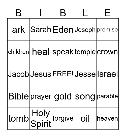 BIBLE BINGO Card