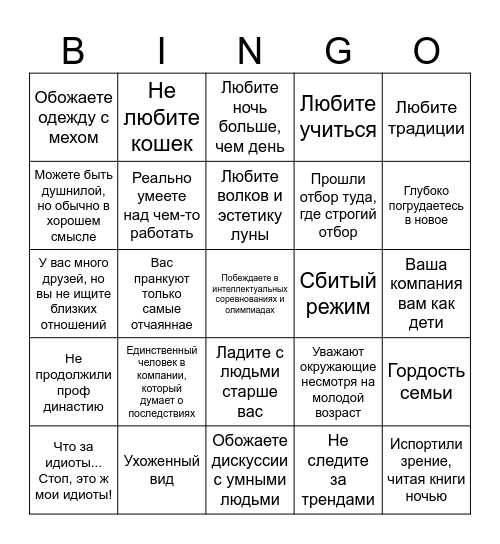 Насколько вы Аназраэль Bingo Card