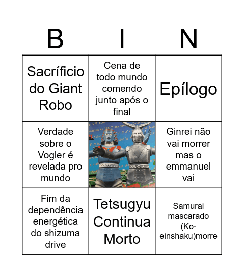 Giant Robo The Bingo! Bingo Card