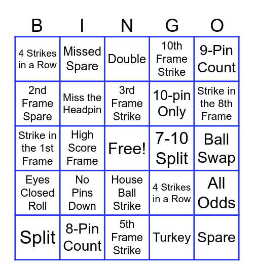 BOWLING BLASTOFF BINGO Card