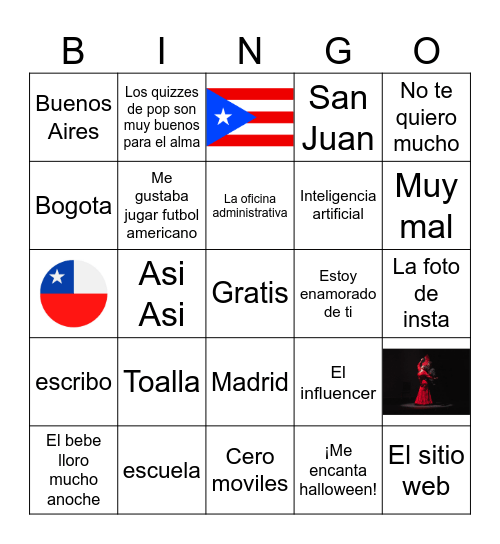 Español 3 Bingo Card