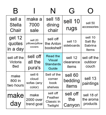 Labor Day Bingo Card