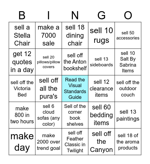 Labor Day Bingo Card