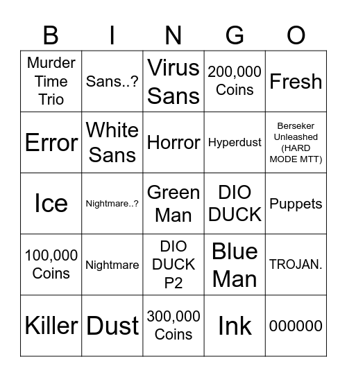 3dbb Ops Bosses Bingo Card