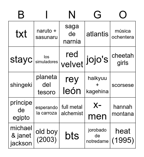 how many interests/likes we share Bingo Card