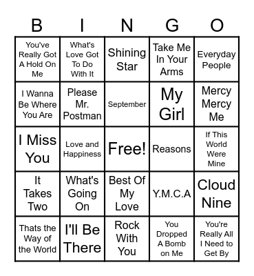 Boogie BINGO Card