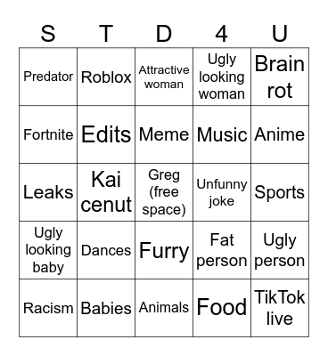 Matteo’s stupid idea Bingo Card