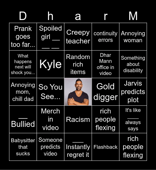 Dhar Mann Fam Bingo Card