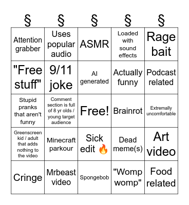 § Bingo Card