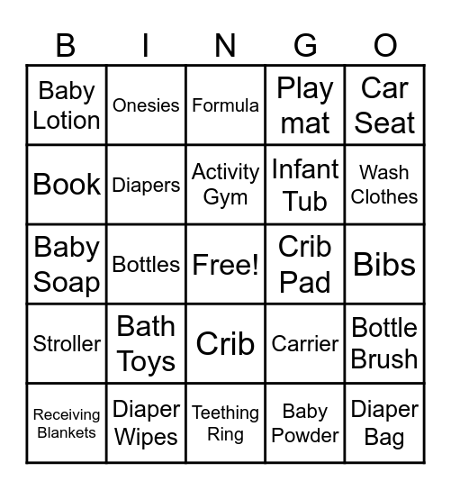 Gender Reveal Bingo Card