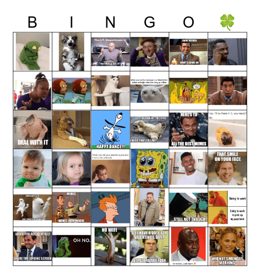 Let’s chat Friday! Bingo Card