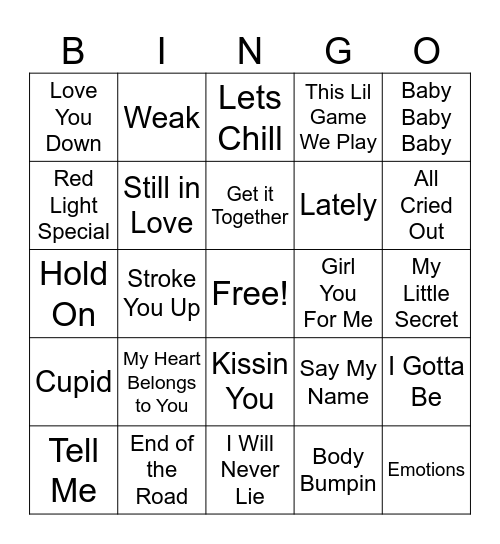 R & B BINGO Card