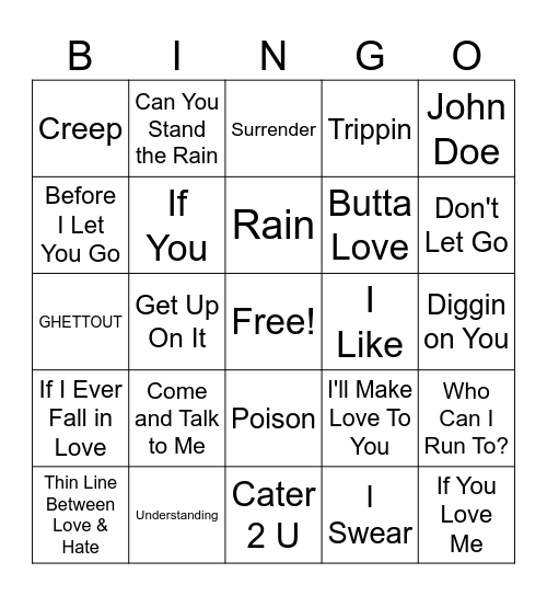 R & B BINGO Card