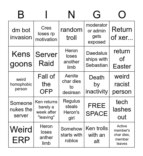 Alaria Bingo Card Bingo Card