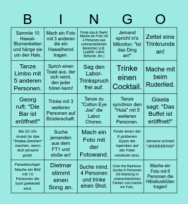 SOMMER ACTION-BINGO Card