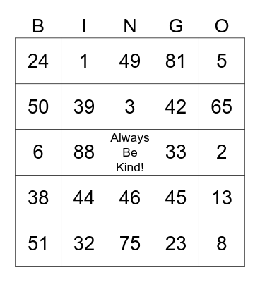 Make A Difference Bingo! Bingo Card