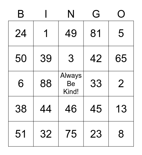 Make A Difference Bingo! Bingo Card
