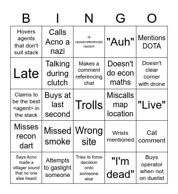 Light Bingo Card