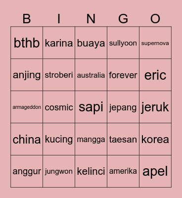 PUNYA JUNGWOF Bingo Card