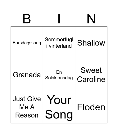 SG Kvinnedag Bingo Card