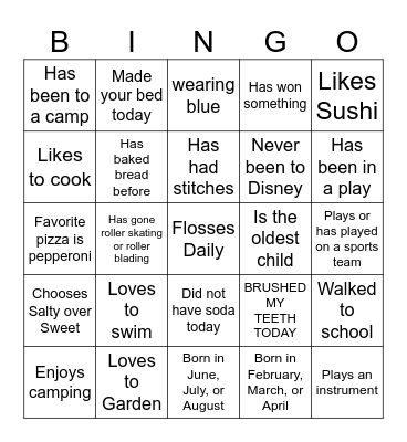 Get to Know you BINGO! Bingo Card