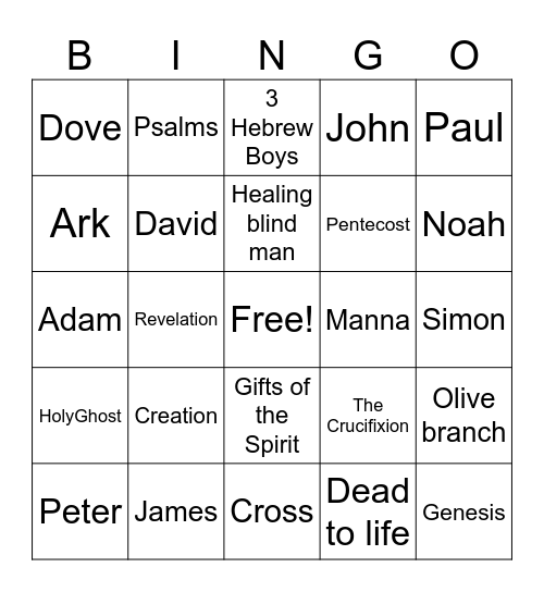 Bible Bingo Card