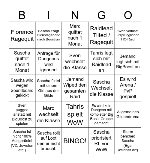 Big Boost Bingo Card