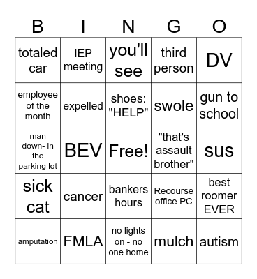 JenNGo Bingo Card