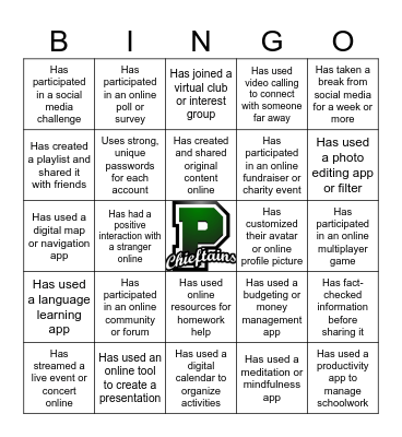 Classmate Tech BINGO Card