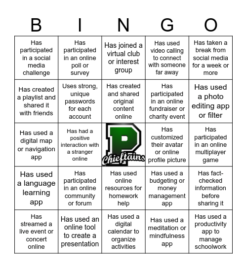 Classmate Tech BINGO Card