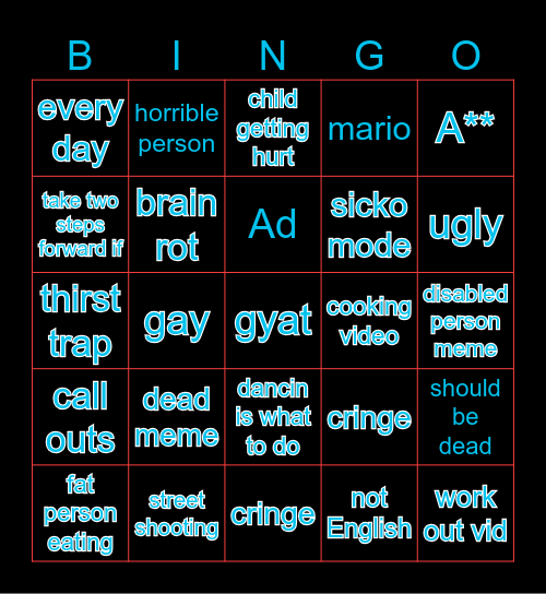 insta Bingo Card