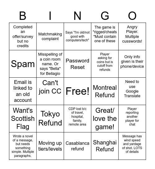 WGT BINGO - Save your Ticket #!!! Bingo Card
