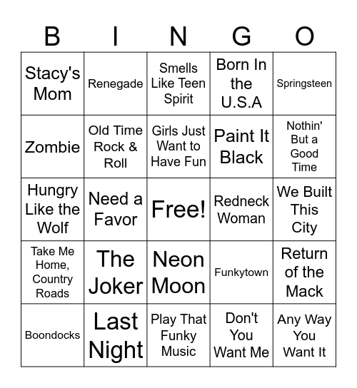 Singo #2 Bingo Card