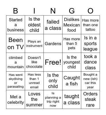 Betti's Team Game #2 Bingo Card