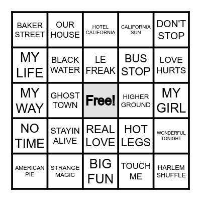 TWO WORDS Bingo Card