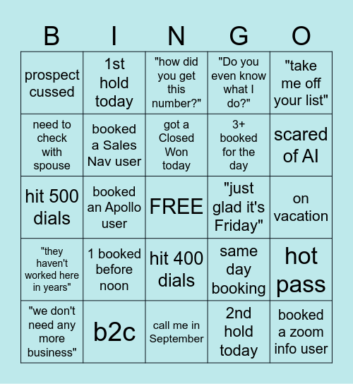 Can only mark one box at a time, no double hitting Bingo Card