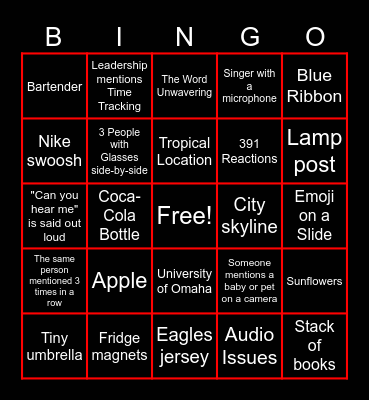 QS Happy Hour Bingo Card