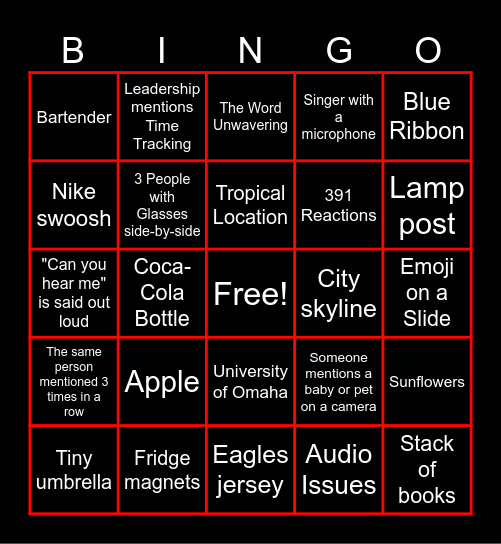 QS Happy Hour Bingo Card