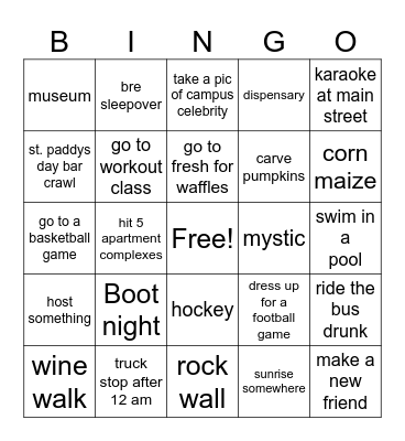 SENIOR YEAR Bingo Card