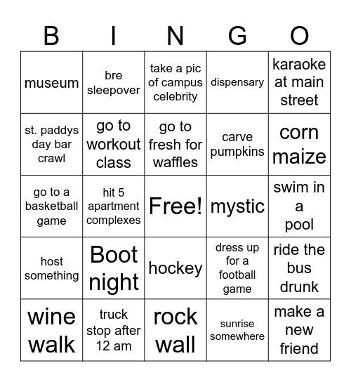 SENIOR YEAR Bingo Card