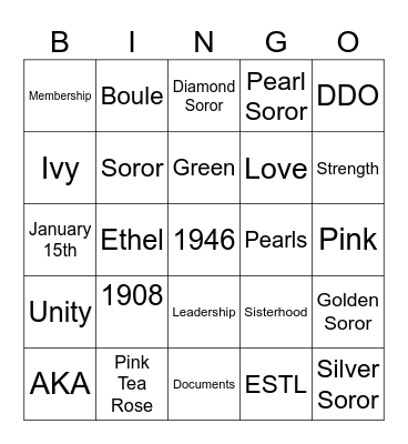 Sisterhood Bingo Card