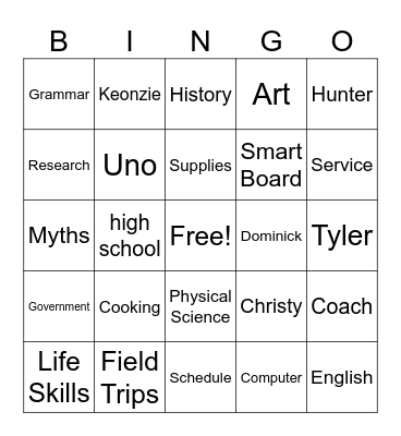 Churchill Bingo Card