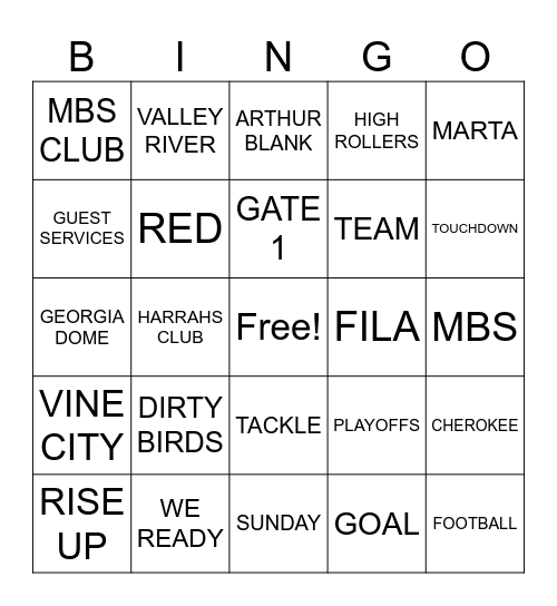 FALCONS SEASON 2024 Bingo Card