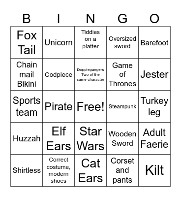 2024 Ren Fest Bingo Card