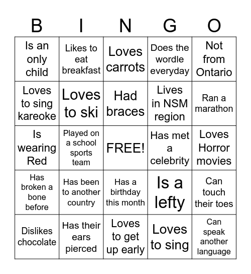 FUN FUN FUN ! Bingo Card