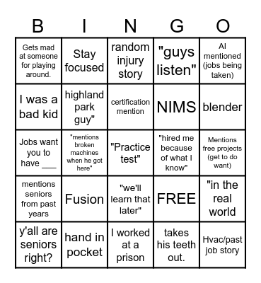 Bing Bingo Card